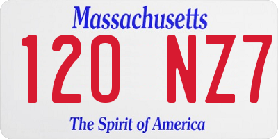 MA license plate 120NZ7