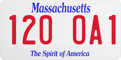 MA license plate 120OA1