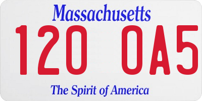 MA license plate 120OA5