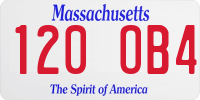 MA license plate 120OB4
