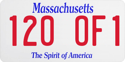 MA license plate 120OF1