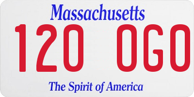 MA license plate 120OG0