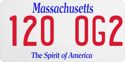 MA license plate 120OG2