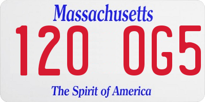 MA license plate 120OG5