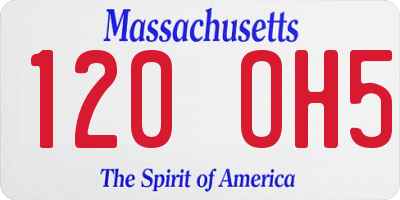 MA license plate 120OH5