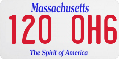 MA license plate 120OH6