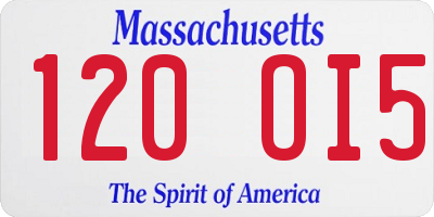 MA license plate 120OI5
