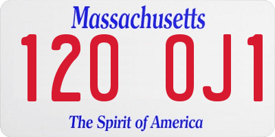 MA license plate 120OJ1