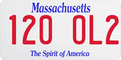 MA license plate 120OL2