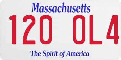 MA license plate 120OL4