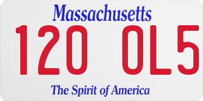 MA license plate 120OL5