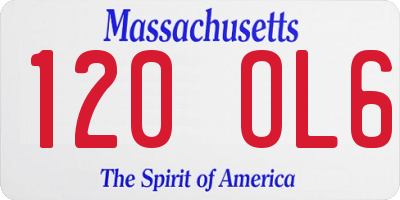 MA license plate 120OL6