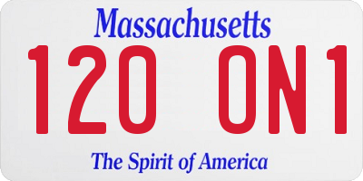 MA license plate 120ON1
