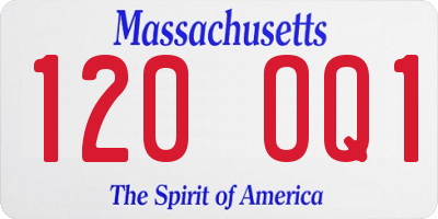 MA license plate 120OQ1