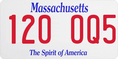 MA license plate 120OQ5