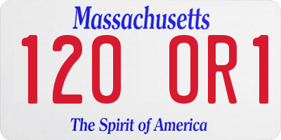 MA license plate 120OR1