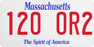 MA license plate 120OR2
