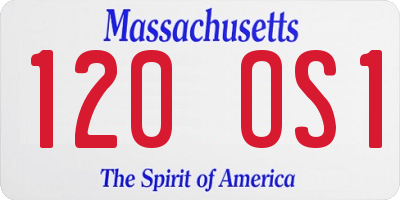 MA license plate 120OS1