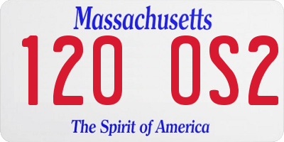 MA license plate 120OS2