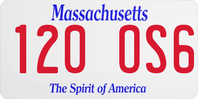 MA license plate 120OS6