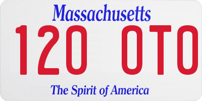 MA license plate 120OT0