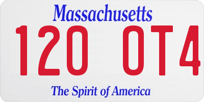 MA license plate 120OT4