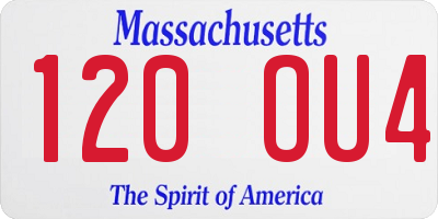 MA license plate 120OU4
