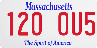 MA license plate 120OU5