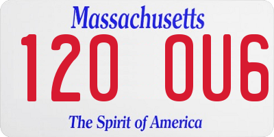 MA license plate 120OU6