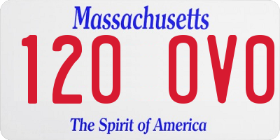 MA license plate 120OV0