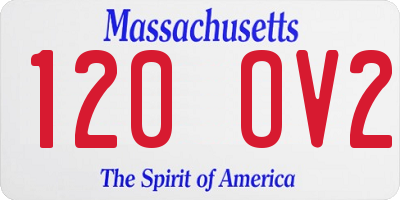 MA license plate 120OV2