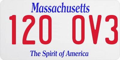 MA license plate 120OV3