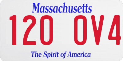 MA license plate 120OV4