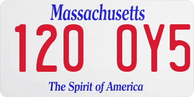 MA license plate 120OY5