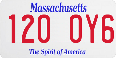 MA license plate 120OY6