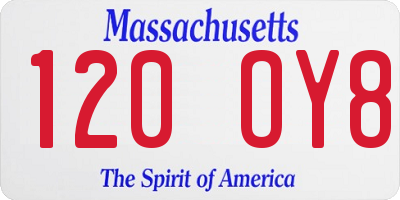 MA license plate 120OY8
