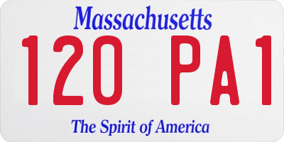 MA license plate 120PA1