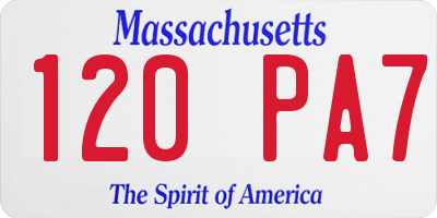 MA license plate 120PA7