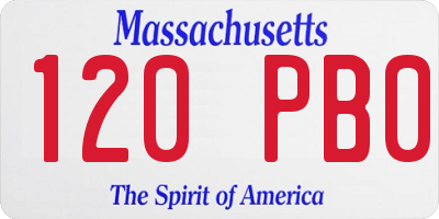 MA license plate 120PB0