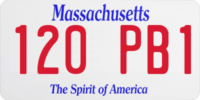 MA license plate 120PB1