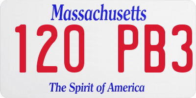 MA license plate 120PB3