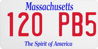 MA license plate 120PB5