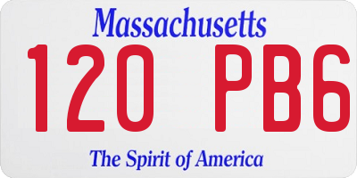 MA license plate 120PB6