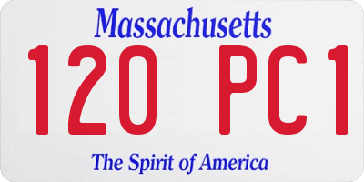 MA license plate 120PC1