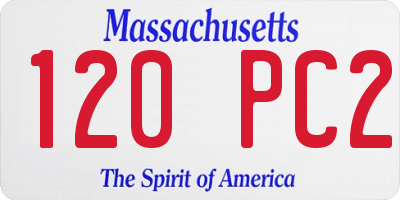 MA license plate 120PC2