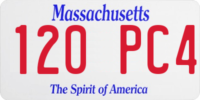 MA license plate 120PC4
