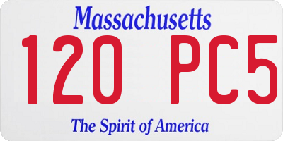 MA license plate 120PC5