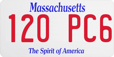 MA license plate 120PC6