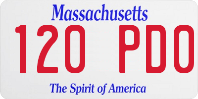 MA license plate 120PD0