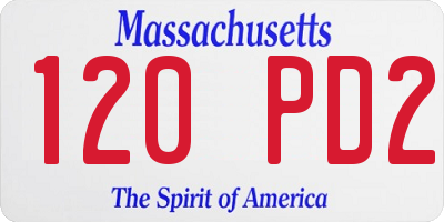 MA license plate 120PD2